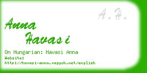 anna havasi business card